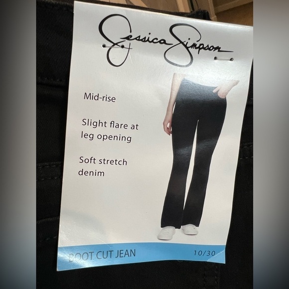 B8.2 NWT Jessica Simpson Mid Rise Slight Flare Soft Stretch Boot Cut Jeans - Picture 3 of 7